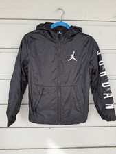 Boys Youth Jordan Zip Up Black Jacket Size M 10-12 Years