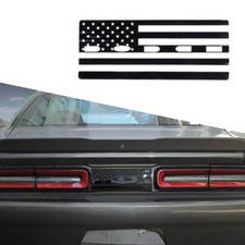 For Dodge Challenger 15 Black Rear Tail Box Trunk Center Trim Sticker Usa Flag