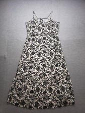 Loft Women Maxi Dress M Multicolor Floral Back Strappy Sleeveless 100% Rayon