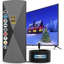 TV Antenna Indoor, 2025 Long Range Antenna for Smart TV with Amplifier Signal