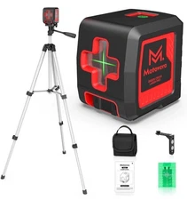 Laser Level with Tripod, 100 feet Green Cross Line Self Rotary 2Line-Tripod 