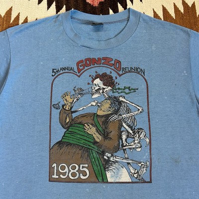 Rare Vintage 80s 1985 Gonzo Reunion Tshirt Sz L Hunter S Thompson Grateful Dead
