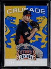 2015 Panini USA Baseball Stars & Stripes #2 A.J. Minter Crusade Blue