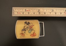 Vintage Lee Mickey Mouse  Donald Duck Walt Disney Metal Belt Buckle Made in USA