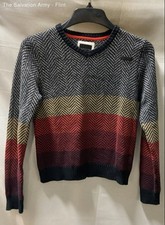 Sean John Mens Multicolor Herringbone V-Neck Knit Pullover Sweater Size Large