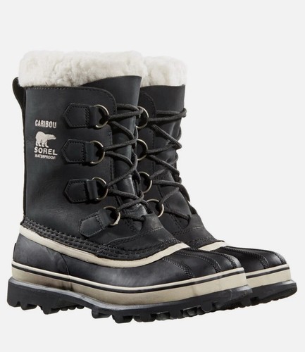 Sorel Caribou Women's Snow Boot Waterproof Black Fleece Lining Size 8