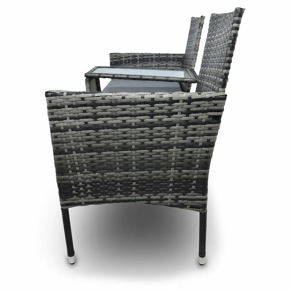 Zweisitzer Sitzbank Gartenbank Rattan für Garten Terrasse Lounge LACESTONE - Bild 3 von 4