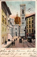 1913 Florence Italy Giotto s Campanile Duomo Via de  Pecori Postcard Posted