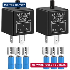 12V 3 Pin LED Flasher Relay for Motorcycle Turn Signals Adjustable, 6