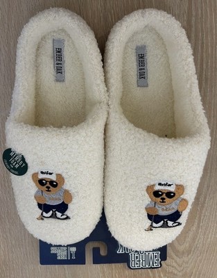 Ember & Oak Men s Golf Bear Slippers Size L 11/12 Memory Foam Ivory NWT
