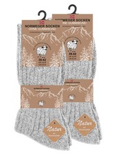 Norwegersocken Wollsocken (3 oder 6 Paar) Damen & Herren Wintersocken Feinstrick