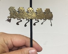 Vintage Cat Bronze Tone Metal Hair Clip Barrette Cats With Moving Tails  Mouse