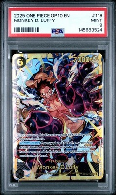 One Piece English OP10 MONKEY D. LUFFY Secret Rare PSA 9 #118 | eBay