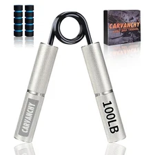	Carvanchy Grip Strength Trainer 100LB Wrist Forearm Strengthener Metal No	