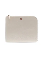 Dagne Dover Women Ivory Leather Laptop Bag One Size