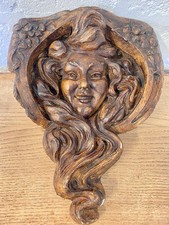 Console Murale Angle Art Nouveau Plâtre Peint