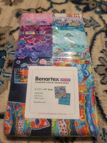 NIP ~~Sunshine Cats~~Benartex~~Strip~Pie Jelly Roll~~2.5" Strips X 40 - Picture 4 of 4