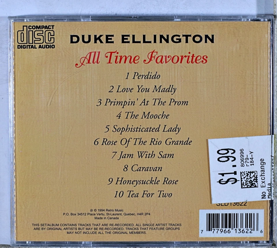 Duke Ellington,Roger Whittaker - All Time Favorite... (CD 1995) - Image 2 of 2
