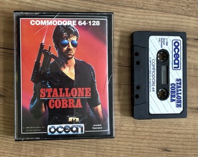 Stallone Cobra, Ocean, 1986, Tape, getestet, CIB, C64, CBM 64, Commodore 64