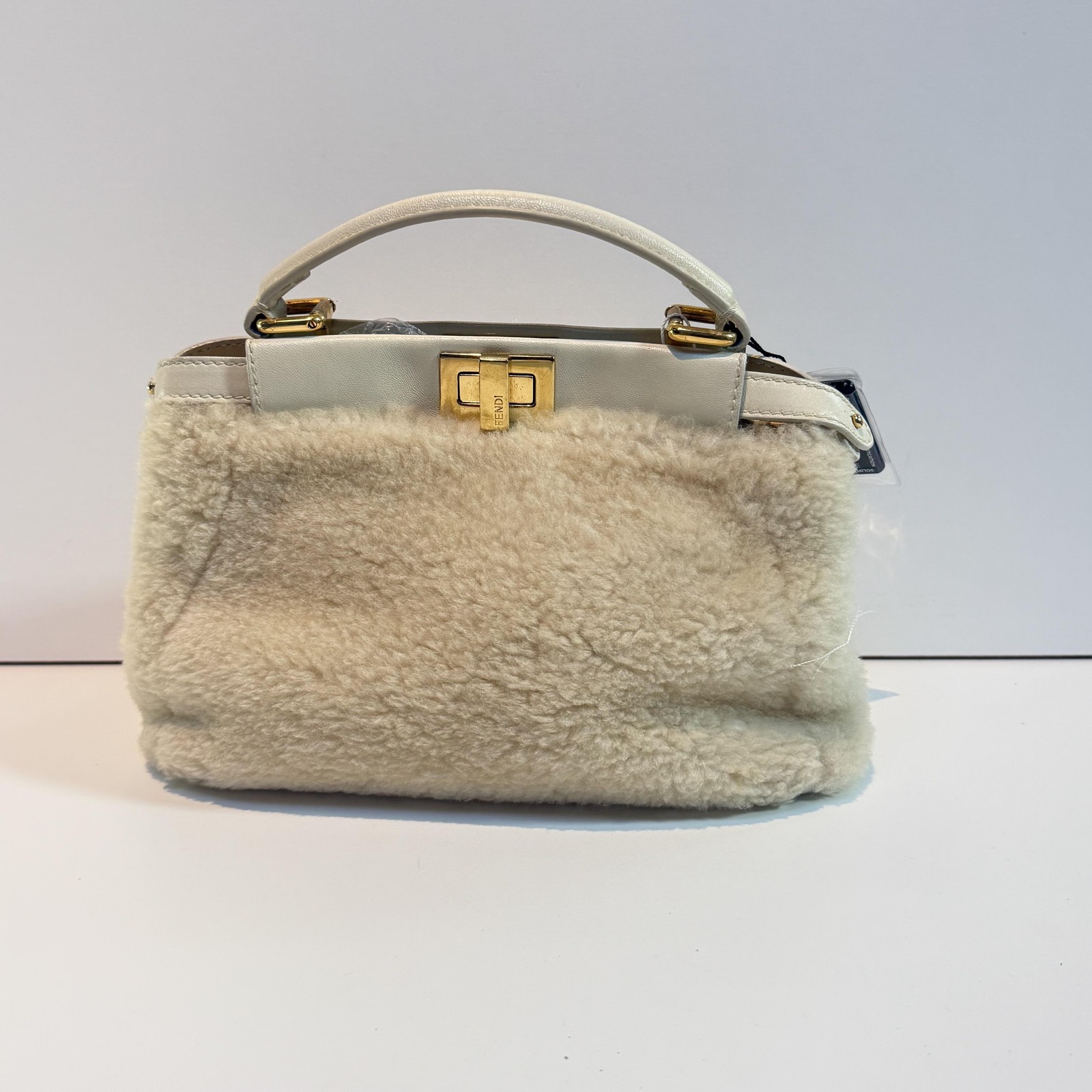 Fendi Peekaboo Small Handle Handbag Hobo Bag Cream Ivory FD2TK image 2