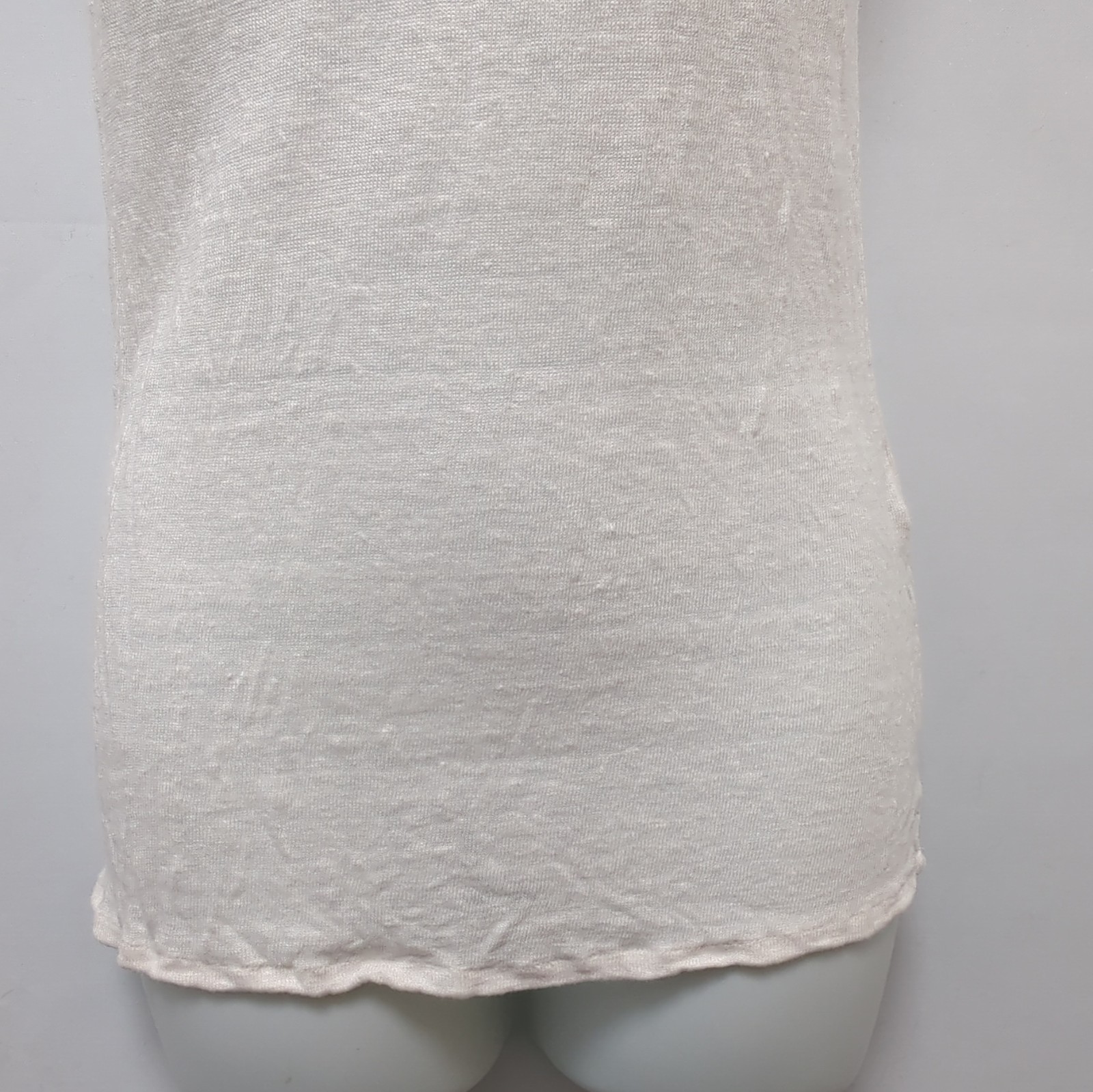 Massimo Dutti Womens White 100% Linen Cami Vest Top Size S Strappy Summer image 2