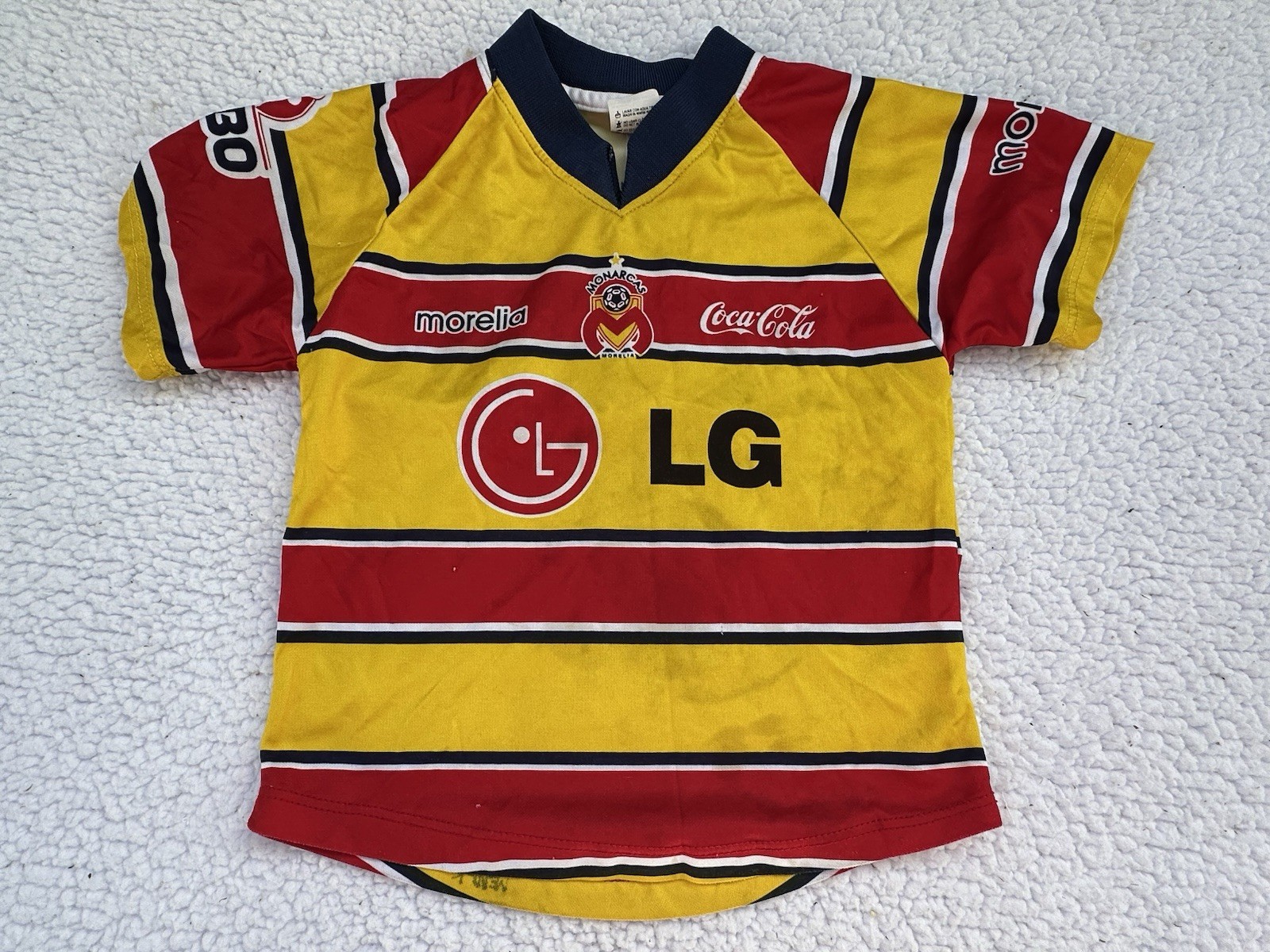 Vintage Yellow/Red Monarcas Morelia Soccer Jersey Early 2000’S Coca-Cola, Kids 5