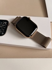 Apple Watch Series 11 Gold Titanium 42mm with Gold Milanese Stainless Steel Band