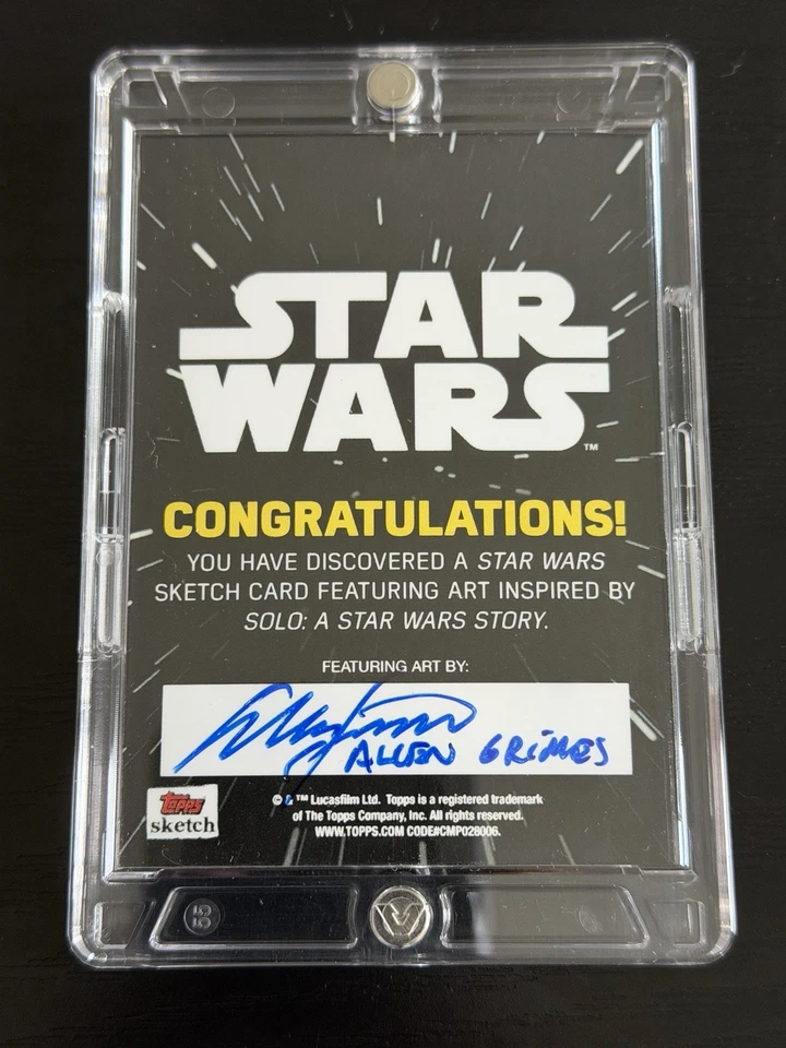 Tarjeta de boceto Topps Star Wars 1/1 de Allen Grimes arte inspirado en Solo: Star Wars Foto 2 de 2