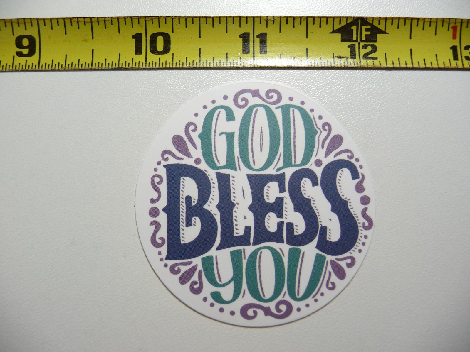 God Bless You Religious Circle Decal Sticker for Faith Church Belief