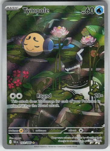Pokemon Tympole 103/086 SV: Black Bolt Holofoil Illustration Rare NM