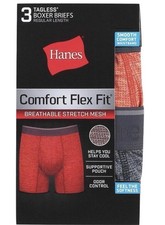 Hanes Comfort Flex Fit 3 Boxer Briefs Breathable Stretch Mesh Multicolor 3XL