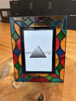 Hand Crafted Stained Glass Effect Photo Frame Apex Designs NY