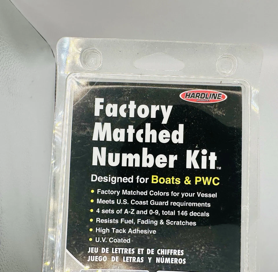 Boat Registration Stickers Hardline 3" Silver & Black Shaded UV Coated New - Image 2 of 3