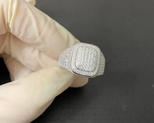 Men Birthday Gift Natural Diamond Round Cut Diamond Cluster Ring 14k White Gold