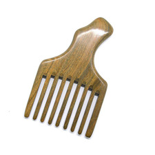 Hair/Beard Pick/Wide Tooth Comb   Made of One Whole Piece of Natural Green Sanda