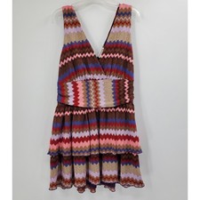 Women's Ramy Brook Laura Mini Dress Size Medium Tiered Zigzag XL NEW A4