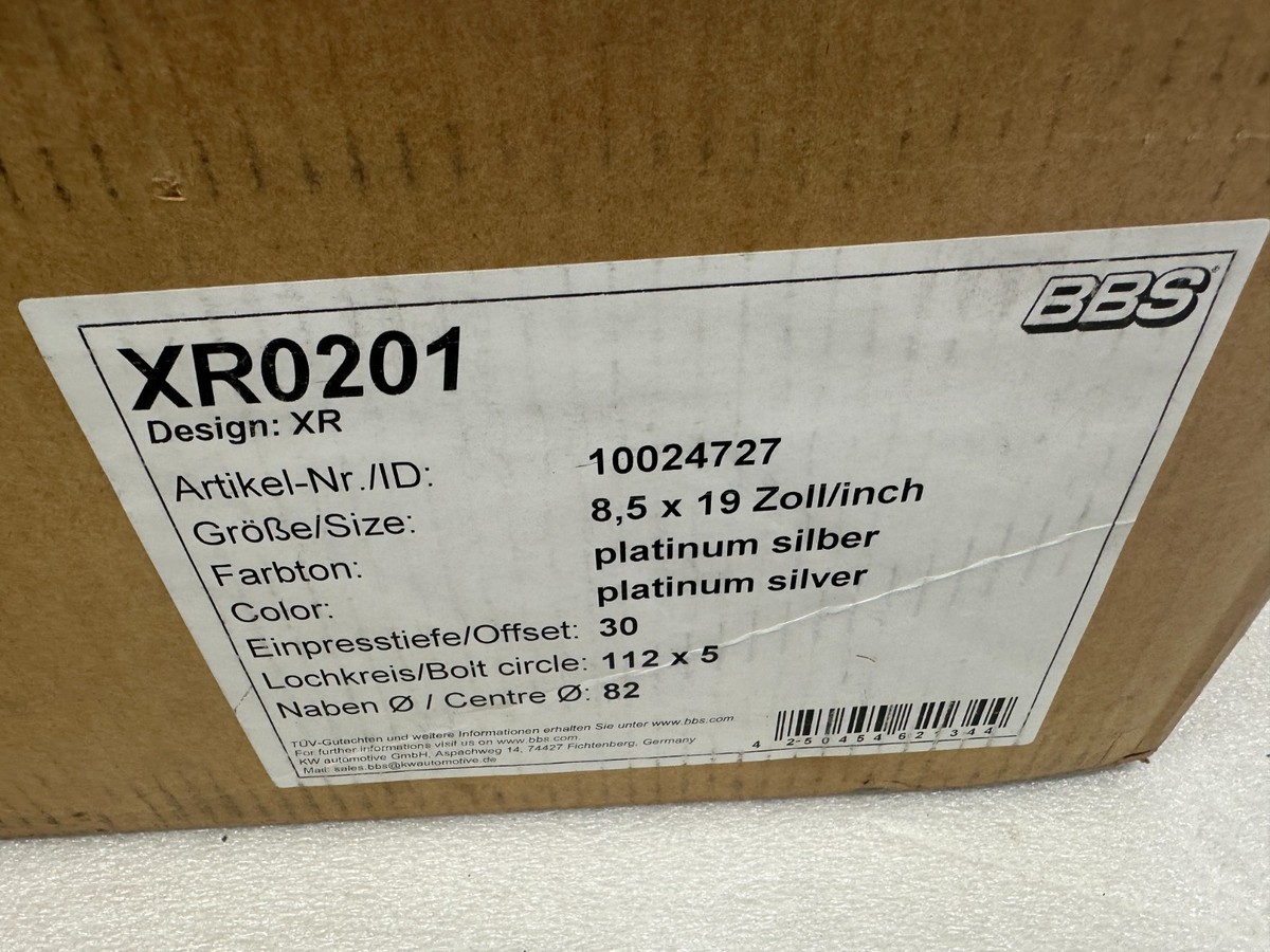 Original BBS XR Rim In 8.5x19 Inches ET30 5x112 XR0201 KBA 53074