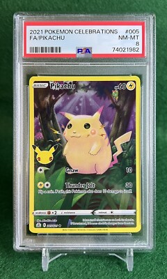 2021 Pokémon Celebrations Full Art Pikachu #005/025 PSA NM-MT 8