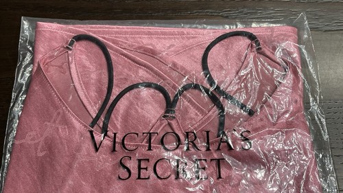 Victoria’s Secret L-Satin Jacquard Cami Rose Pink Signature Logo Racerback - Picture 19 of 19