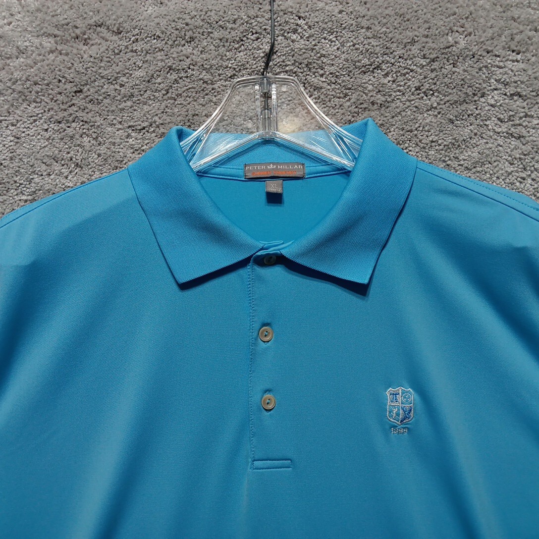 Peter Millar Polo Shirt Mens XL Blue Summer Comfort 1899 Logo Golf