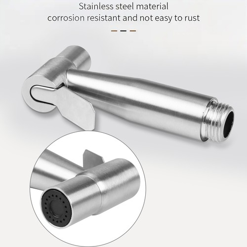 Toilet Shattaf Adapter Hose Bidet Spray Stainless Steel Handheld Shower Head US - Picture 14 of 25