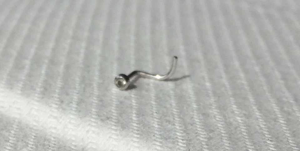 Piercing naso nose ORO BIANCO 750 18kt con ZIRCONE swarovski clear BRILLANTE new - Immagine 4 di 4