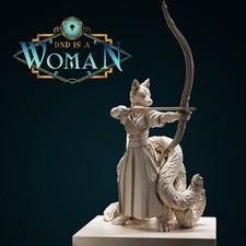 Foxfolk Kitsune Ranger  Dungeons and Dragons Miniature D D  DnD is a Woman