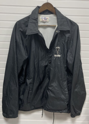 VTG 80s 90s Chalk Line Atlanta Falcons Full Button Polyester Jacket Sz XL ATL - Picture 1 of 7