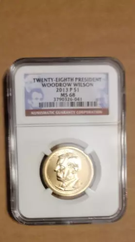 2013 P WOODROW WILSON 1 DOLLAR NGC MS 68 28th president presidential $1