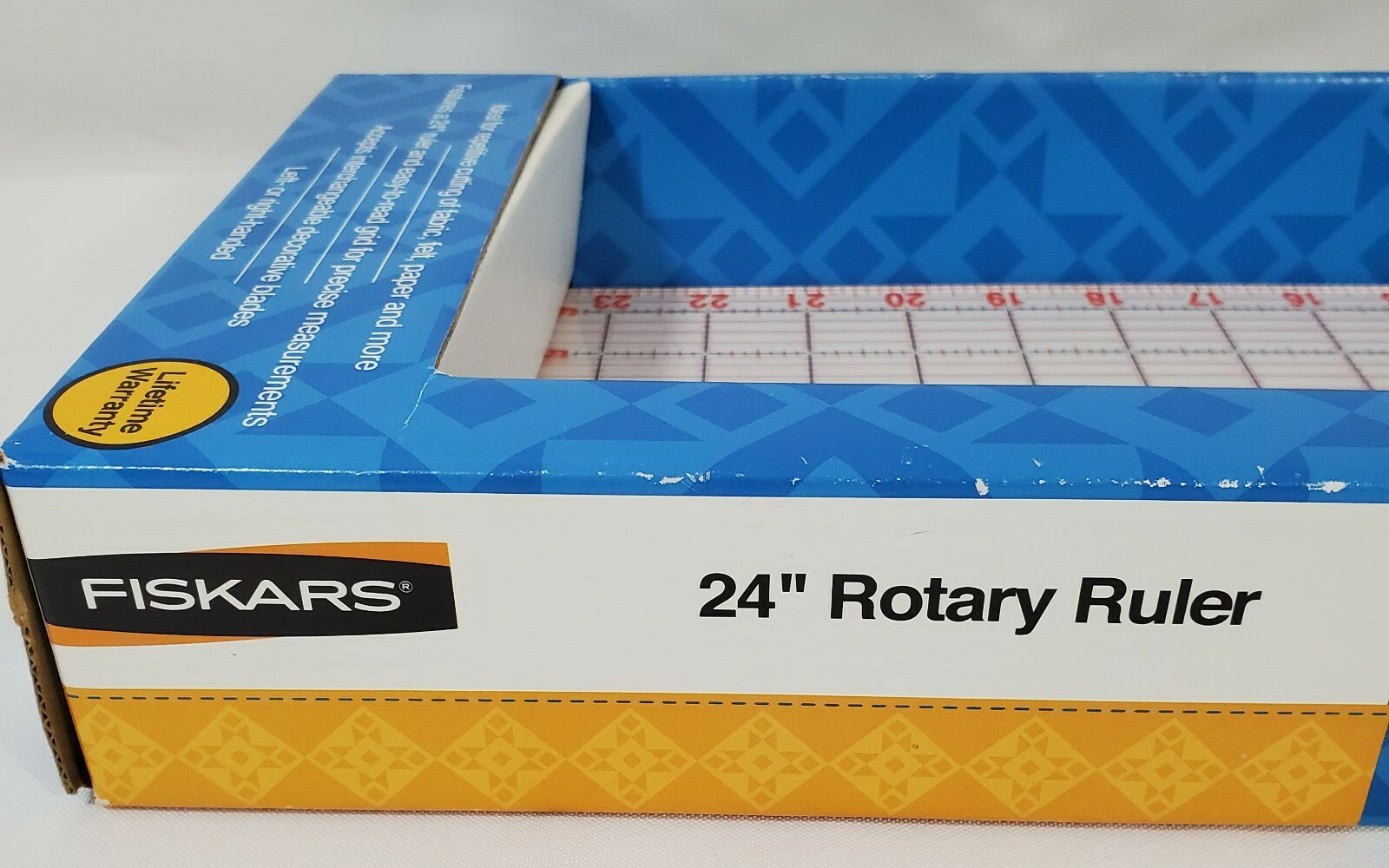 FISKARS ROTARY CUTTER & RULER COMBO BRAND NEW 6 X 24" Cut Fabric, Felt