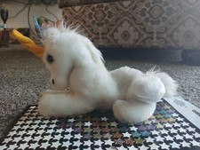 Vintage R. Dakin  Co 1979 White Unicorn Stuffed Animal Plush 9.5  Little Utopia