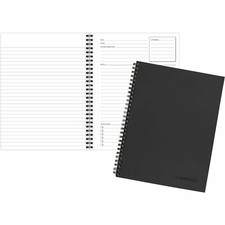 Cambridge Meeting Notebook Black Wirebound 8x6.5 Undated 80 Sheets Perforated