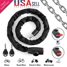 New 47" Anti-Theft Security Steel Cable Lock Chain With 2 Keys Free Shipping
