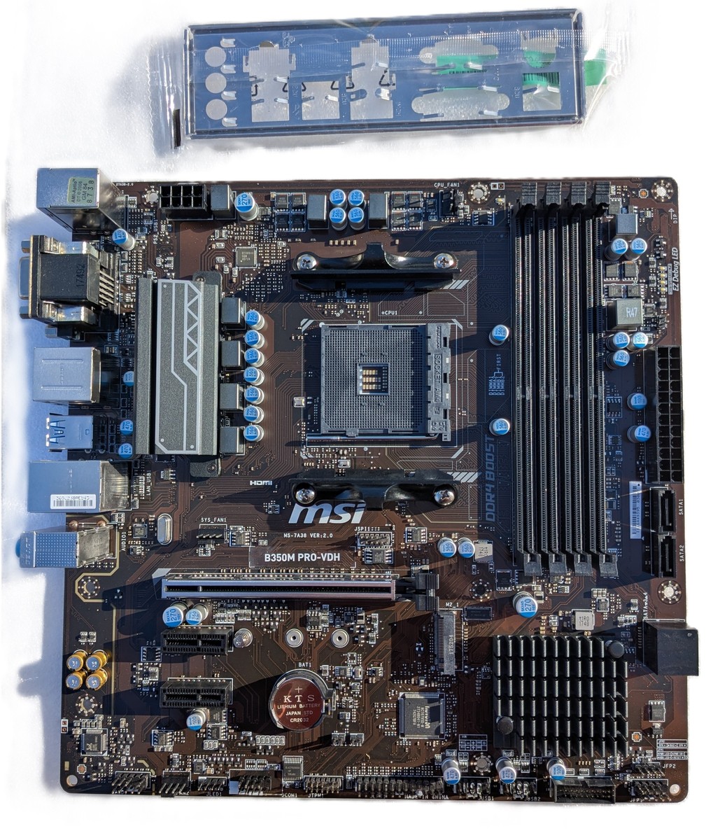 Carte Mère MSI B350M PRO-VDH Socket AM4 - MATX, 4 Slots DDR4, AMD B350, Occasion Fonctionnelle